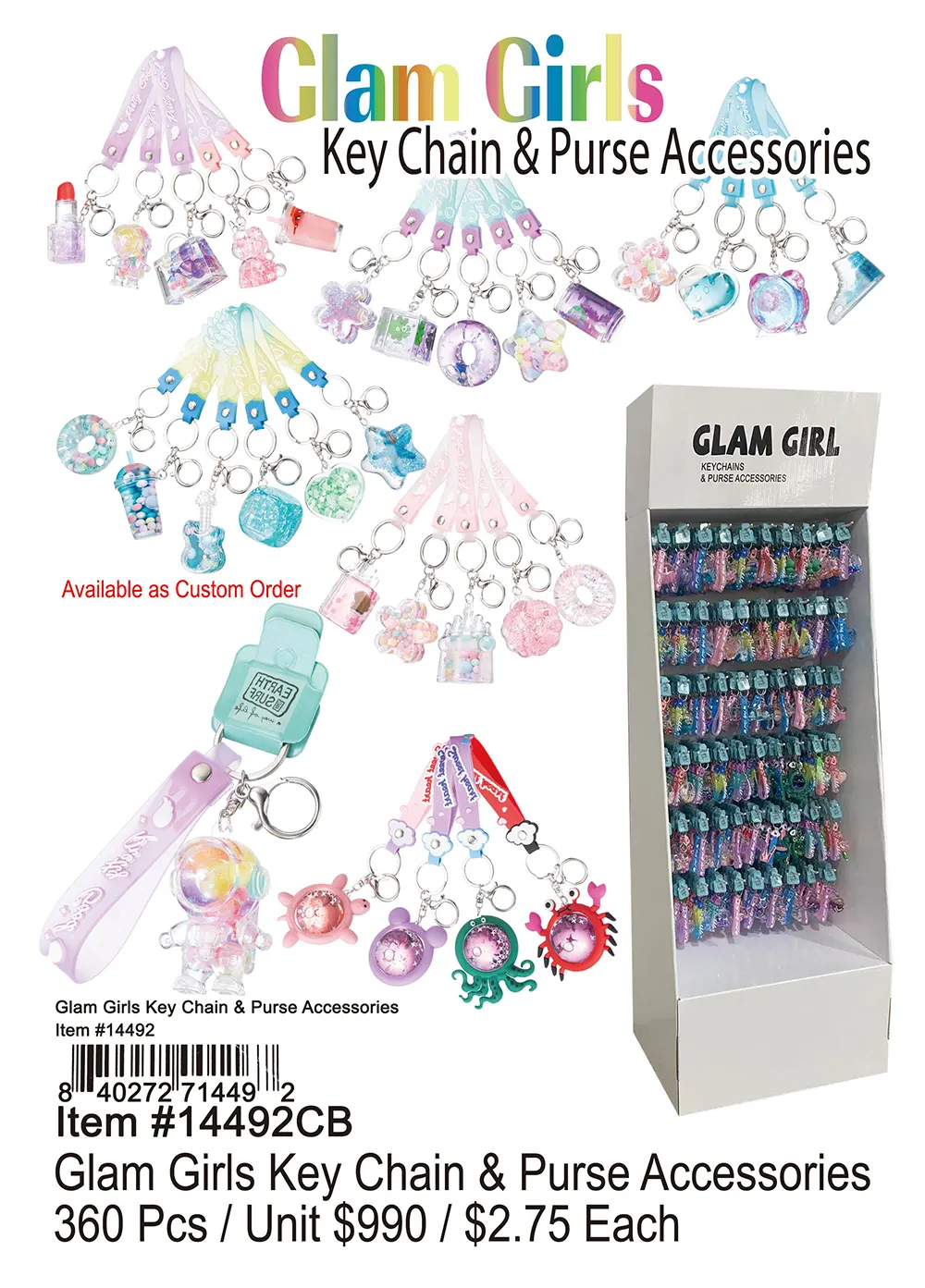 Glam Girls Keychain and Purse Accessories 360 PCs